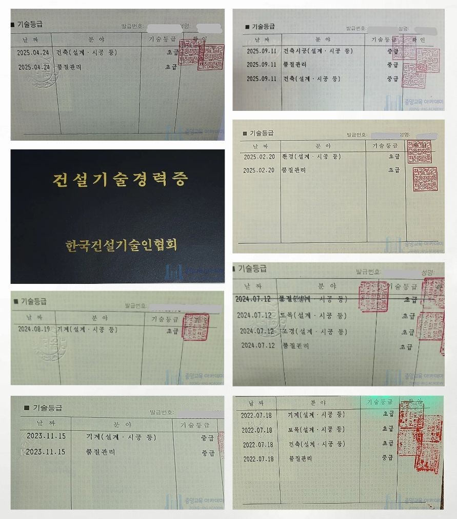 중앙교육아카데미_경력수첩_견본
